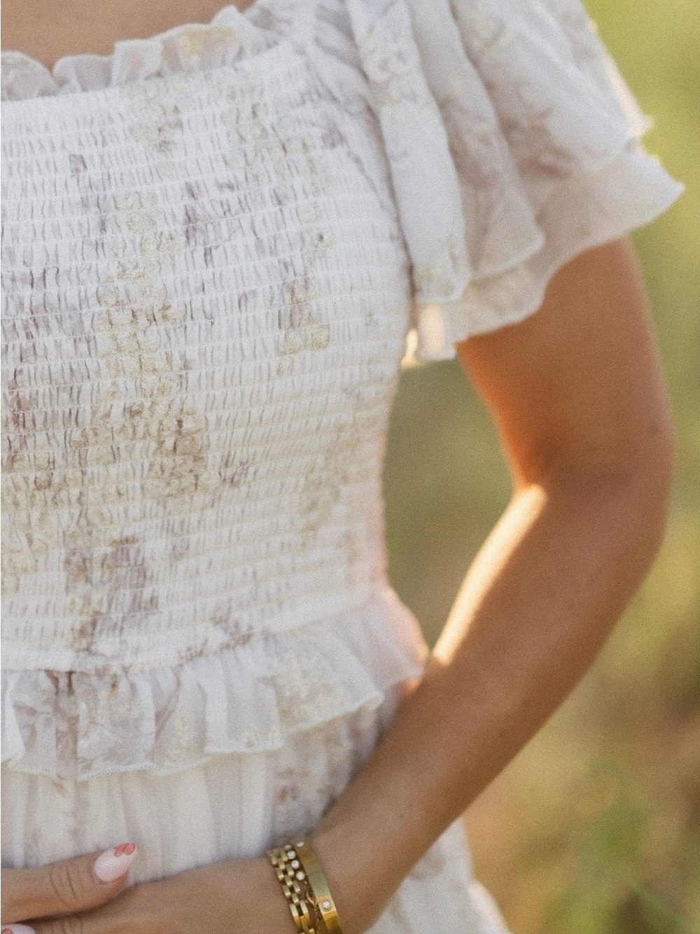 Mommy & Me Winnie Dresses in Bright White Wispy Wildflower - MATCHING DRESSES - Picture 7 of 13